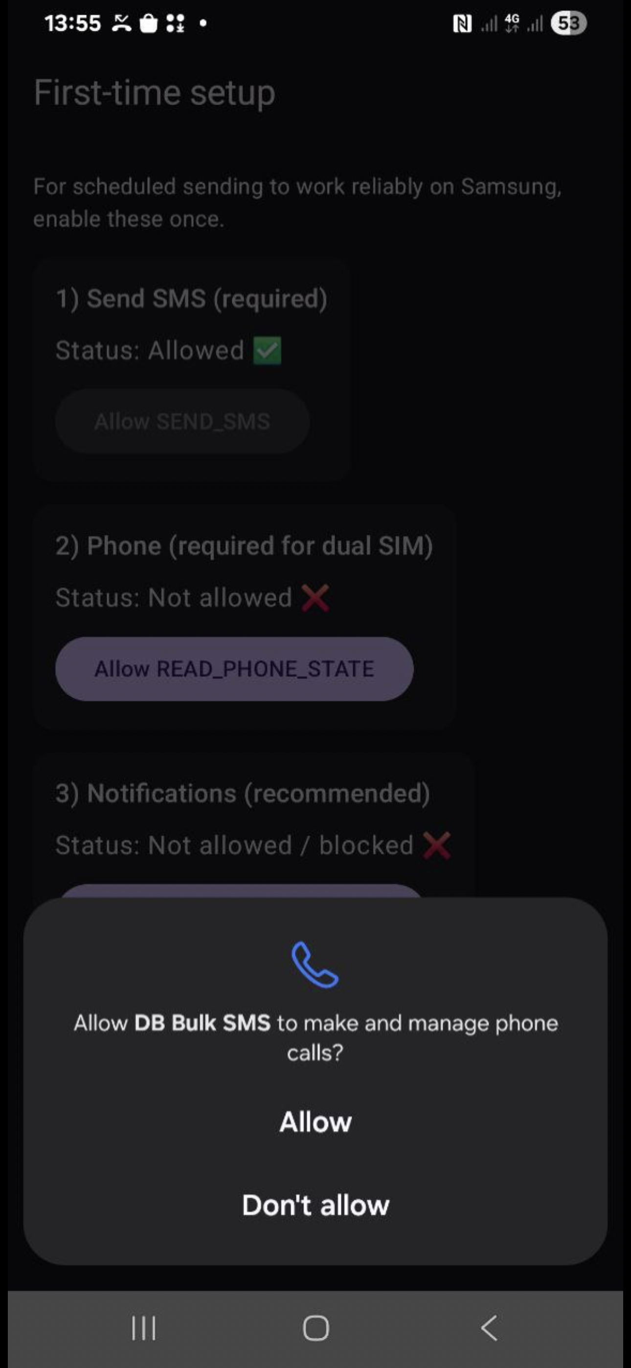 Allow READ_PHONE_STATE